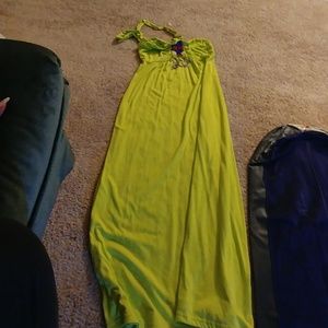 Lime green halter dress